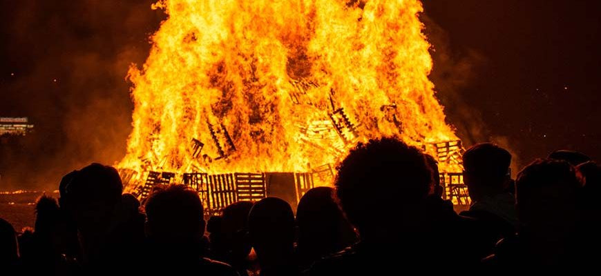 Bonfire Night vreugdevuren in Engeland