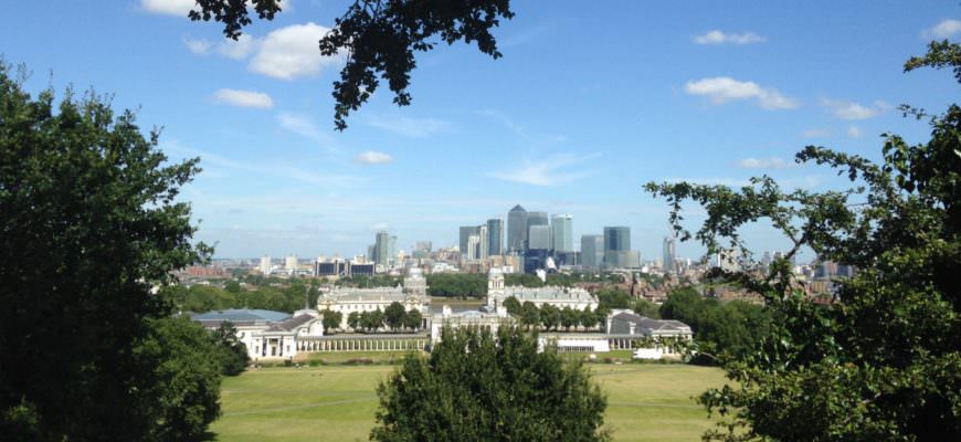 Skyline van Londen vanaf Greenwich