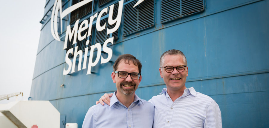 Pascal Andréasson van Mercy Ships en Niclas Mårtensson van Stena Line