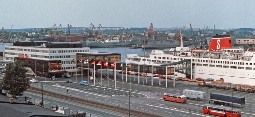Stena Line terminal in Göteborg op 1 mei 1972