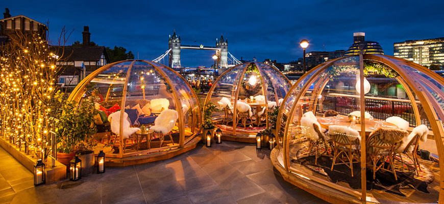 Coppa Club Tower Bridge in Londen - Eten in een Iglo